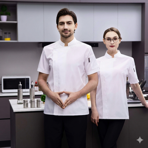 Uniforme de Chef de Cocina de Algodón Ligero, Diseño Moderno Personalizado, para Hotel, Restaurante, Bar, Fabricante Profesional de Uniformes para Pizza - Product Image 4
