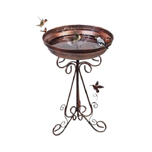 Bain d'oiseaux en métal de haute qualité, tendance et très demandé, pour extérieur, autoportant, en fer, décoration de jardin. - Product Image 4