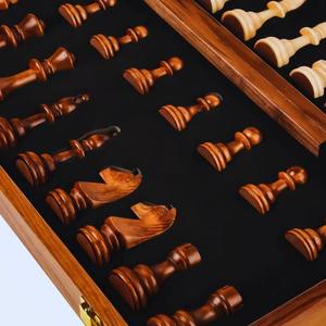Eco-Friendly Rustic Polished Chess Board <b>Game</b> with 100% Handmade Pure Wood Animal/<b>Love</b> Style Customized Size Chess Set New - Product Image 1