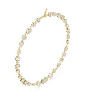 Collier en or jaune avec diamants de laboratoire de formes variées pour femmes |   Élégant cadeau de bijoux fins pour mariage - Product Image 2