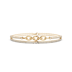 สร้อยข้อมือทองคำ 14K โรสโกลด์ ประดับเพชรทรงเหลี่ยมเจียระไนแบบ Channel Setting สำหรับผู้หญิง สไตล์คลาสสิก หรูหรา เหมาะสำหรับใส่ในโอกาสพิเศษและทุกวัน ได้รับการรับรองจาก IGI - Product Image 3