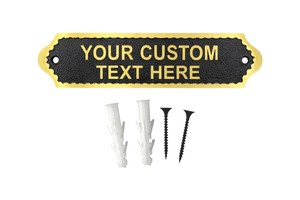 Placa de Latón Personalizada, Diseño Rectangular Tradicional, Letrero Hecho a Mano para Entrada con Tornillos y Anclajes - Product Image 2