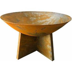 Brasero moderne autoportant en fer, brûleur à bois d'extérieur, panier à bûches en métal thermolaqué, support à bois de chauffage - Product Image 6