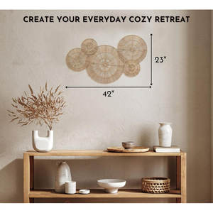 Decoración de pared con acento natural tejido a mano colgante de pared natural elegante - Product Image 6