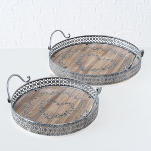 Galvanized <b>Tray</b> Round Shaped Metal Embossed Galvanized Finished Serving <b>Tray</b> Decorative Handmade <b>Tray</b> - Product Image 1