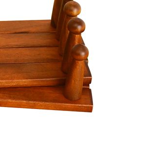 Handcrafted Expandable Wooden Accordion Wall Coat Rack Foldable Wall Mounted Clothes Hat Bag Hook Organizer <b>Rustic</b> Home Entryway - Product Image 2