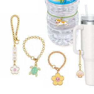Marcadores de Botellas con Logotipo Personalizado del Fabricante, Adornos de Esmalte con Banda Elástica para Vasos y Botellas de Agua - Product Image 1
