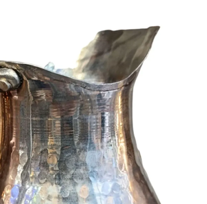 Carafe en cuivre martelé à la main de style ottoman avec relief en relief, pour service de boissons, Surahi Jug Pinar, couleur NICKEL, 2L avec poignée - Product Image 5
