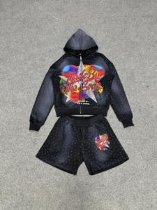 Conjunto deportivo de streetwear para hombre, conjunto estampado de cuello redondo y manga larga, conjunto de algodón y spandex tejido, conjunto de ropa de otoño para hombre - Product Image 5