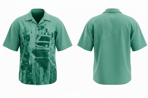 เสื้อเชิ้ตเดรสพิมพ์ลายสีแดงแขนสั้นติดกระดุมสำหรับผู้ชาย สไตล์วินเทจ ลายกราฟิก ลำลอง ใส่ได้ในฤดูร้อน สไตล์ฮาวาย เสื้อเชิ้ตเดรสแนวสตรีท - Product Image 5