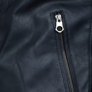 Custom Genuine <b>Leather</b> Motorcycle <b>Jacket</b> for Men with Front Zip Closure and Functional Pockets - Product Image 6