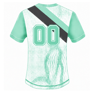 Mint Green <b>White</b> <b>Black</b> Short Sleeve Rugby Jersey Crew Neck Graphic Athletic Performance Team Sportswear Training Match Rugby - Product Image 2
