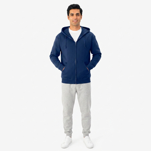 Sweat-shirts à fermeture éclair pour hommes sur mesure avec logo et impression numérique, 100% coton, streetwear respirant et écologique - Product Image 4