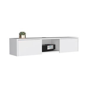 คอนโซลติดผนังพร้อมประตูสองบานขาตั้งทีวีแบบเลื่อนได้เงา - Product Image 1