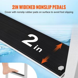 Escalera de 4 Peldaños Abatible para Embarcaciones, Capacidad de Carga de 350 Libras, Aleación de Aluminio, Tapete Antideslizante, Accesorios para Escaleras de Natación para Botes Pontón - Product Image 5