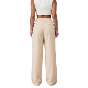 Women's Breathable Comfortable Full Length Straight <b>Trousers</b> Women's Casual Relaxed Fit Ankle Length Smart <b>Trousers</b> - Product Image 2