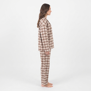 Women's Plaid Button Up Long Sleeve <b>Shirt</b> Loose Fit Casual 100%Cotton <b>Flannel</b> Night Suit Soft Comfortable Night Suit <b>Ladies</b> - Product Image 3