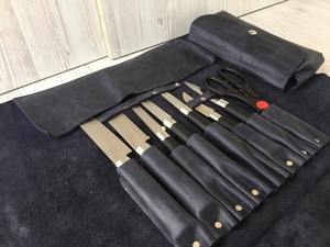 Étui de transport de luxe en cuir véritable durable, anti-odeur, pour couteaux de chef, sac de voyage, étui pour ustensiles de cuisine LSKR-0112 - Product Image 5