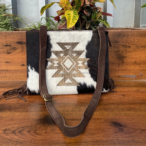 Cheveux faits à la main sur frange en cuir de daim véritable dissimulé transporter sac à bandoulière pour les femmes Western peau de vache Laser en relief sac à main - Product Image 2