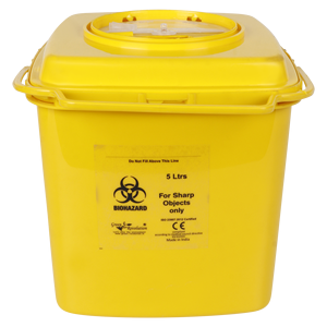 Green Revolution Yellow Rectangular Medical Waste <b>Bin</b> 5Ltrs With <b>Lid</b> For Sharp Objects Hospital Use Biohazard Label - Product Image 6
