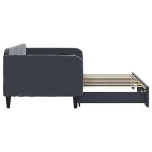Lit de repos en velours gris foncé 39,4 x 74,8 po avec lit gigogne, sans matelas - Product Image 4