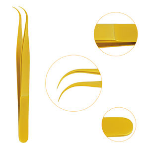 Pince à cils personnalisée de haute qualité 2026 avec logo, en acier inoxydable doré, pour extensions de cils artificiels - Product Image 4
