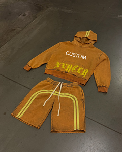 2026 Wholesale Sweat <b>Wind</b> <b>Breaker</b> Suits Screen Printed Full Zip Tracksuits Nylon Custom Mens Reflective Windbreaker Short Set - Product Image 4