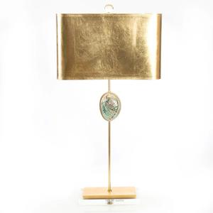 Lámpara de Mesa de Diseño en Latón con Base de Mármol y Pantalla de Lino, Elegante Iluminación Decorativa para Interiores - Product Image 1