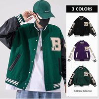Blouson universitaire d'hiver personnalisé avec logo brodé, écologique, coupe-vent, grandes tailles, couleur personnalisée, style urbain pour homme