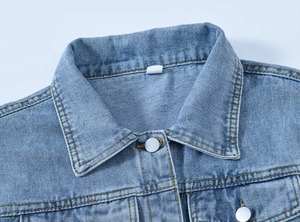 <b>Customized</b> Light Blue Oversized <b>Denim</b> <b>Jacket</b> Casual Jean Coat with Folded Cuffs for Men & Women Oem Colors Available - Product Image 5