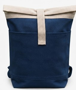 Canvas Roll Top <b>Laptop</b> <b>Backpack</b> Washable School Rucksack Large Capacity Travel Bag Tracker Bag - Product Image 2
