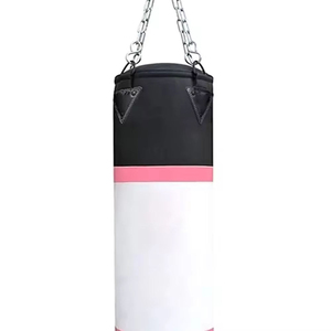Black White Pink PU Boxing Training <b>Bag</b> with Chain Suspension for Adult Use - Product Image 3