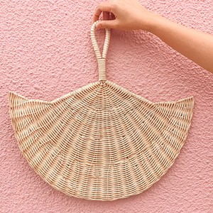 Éventail en rotin tissé à la main, décoration murale haut de gamme, suspensions artistiques naturelles pour les murs de la maison - Product Image 2