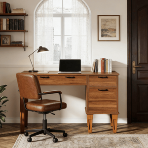 Tavolo per Laptop in Legno Massello per Ufficio o Soggiorno, Scrivania per Computer da Camera da Letto - Product Image 4