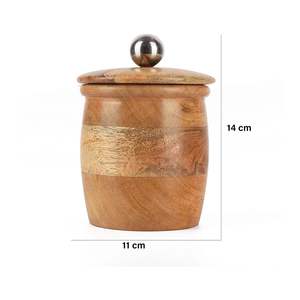 Handcrafted Wooden <b>Spice</b> <b>Jar</b> Flip Top Herb Container with Lid and Wooden Spoon for Kitchen Travel Storage - Product Image 2