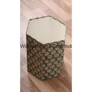 ถังขยะกระดาษแบบเปิดด้านบน ตกแต่งด้วยมือ ทำจากกระดาษแข็งพิมพ์ลาย PP ห่อด้วยผ้าฝ้าย 100% - Product Image 5