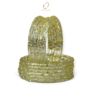 Bracelets en verre blancs traditionnels kashmiris de créateur, style goutte de pluie, bijoux indiens, vente en gros, bracelets de mariage en verre pour femmes - Product Image 3