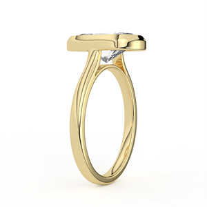 14K 18K Solid Gold 2.54CT <b>Cushion</b> Cut Lab Grown Diamond Engagement Ring Bezel Set Modern Solitaire Wedding Ring <b>Statement</b> Band - Product Image 4