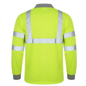 เสื้อโปโลแขนยาวสำหรับพนักงานด้านสาธารณประโยชน์ แบบสะท้อนแสง พร้อมโลโก้และดีไซน์สั่งทำพิเศษ สำหรับผู้ใหญ่ - Product Image 2