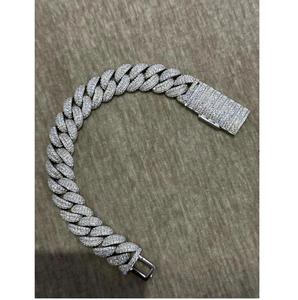 Pulsera de Cadena de Diamantes con Baño de Rodio en Plata 925 para Hombre, Corte Brillante Redondo, Microincrustaciones, Joyería de Lujo para Uso Diario - Product Image 1