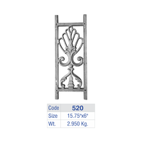 Panneau de rampe d'escalier en fer forgé Fleur de lis, insert de clôture, garde-corps de balcon de villa de luxe, grille de terrasse, fournisseur en gros