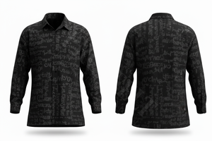 Camisa Casual Personalizada al por Mayor, Camisa de Vestir de Algodón con Estampado Gráfico, Manga Larga, Cuello Abotonado, Corte Ajustado, Estilo Urbano - Product Image 3