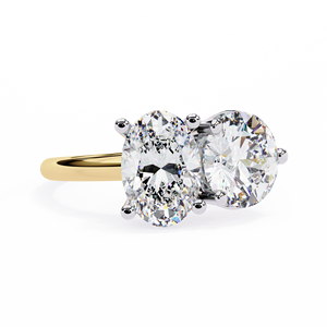 Modern twin oval <b>diamond</b> <b>ring</b> showcasing side by side brilliance for luxury engagement and fine jewelry collections - Product Image 6