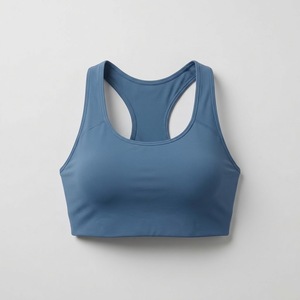 Soutien-gorge de sport athleisure pour femme, dos nageur, col rond, côtelé, anti-transpiration, sans couture, idéal pour le fitness et la gym (vente en gros) - Product Image 3