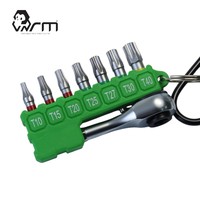 Outils à main OEM Mrm, porte-embouts porte-clés 8 pièces, perceuse à percussion à cliquet pour le perçage du bois, finition zinc, longueur 13 cm, multi-tailles, Taïwan
