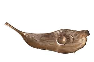 Most Demanded Gold Plated Leaf Decorative <b>Tray</b> Irregular Shape Contemporary Plant Design Single Piece Metal Craft - Product Image 6