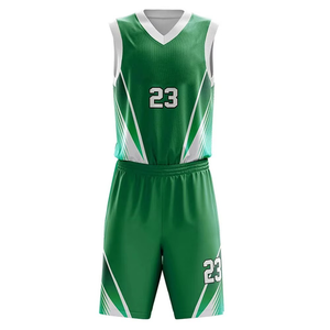 Maillot de basket-ball vert personnalisé 100% polyester, séchage rapide, respirant, uniforme d'équipe, fabricant OEM ODM, fournisseur en gros - Product Image 1