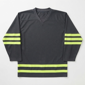 Camiseta de Hockey sobre Hielo Verde con Cuello en V, Manga Larga, Rayas, Poliéster que Absorbe la Humedad, Ropa para Hombre, Corte Regular, Todas las Temporadas - Product Image 4