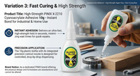 PINIX Super Glue Liquide 12 x 10g Flacons sous Blister Colle Instantanée Puissante Adhésif Cyanoacrylate Vente en Gros OEM