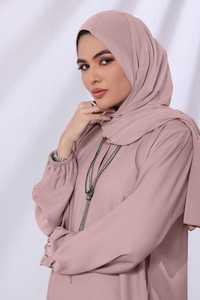 Modest Islamic <b>Dress</b> <b>Long</b> Sleeve V Neck Solid Color Lightweight Plus Size Daily Wear Middle East Style Women Abaya Muslim - Product Image 4
